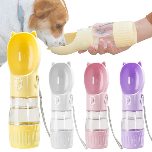 2 In 1 Portable Dog Water Bottle Dispenser For Small Dogs Cats Outdoor Walking Travel Hiking Drinking Bowls Chihuahua Supplies