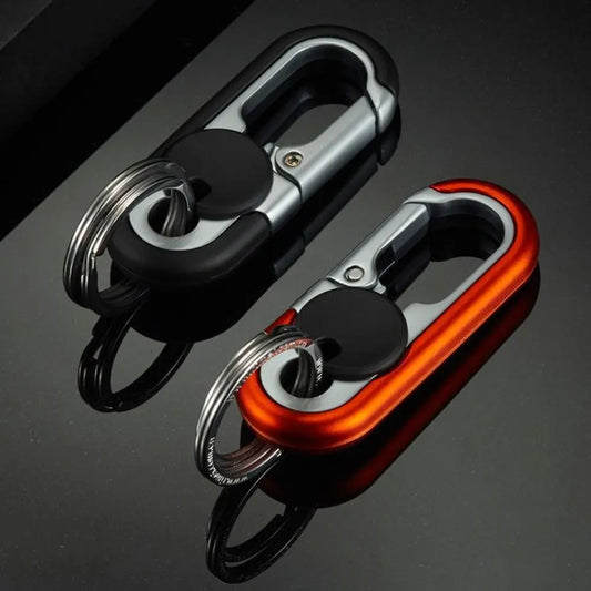 Double Ring Keychain Business Key Holder Men's Fashion Key Chain Gift Metal Key Buckle Car Styling Auto Car Accessories